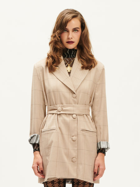 OVERSIZED BLAZER/DRESS BEIGE