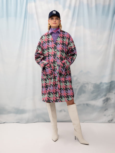 OVERSIZED COAT PIED-DE-POULE