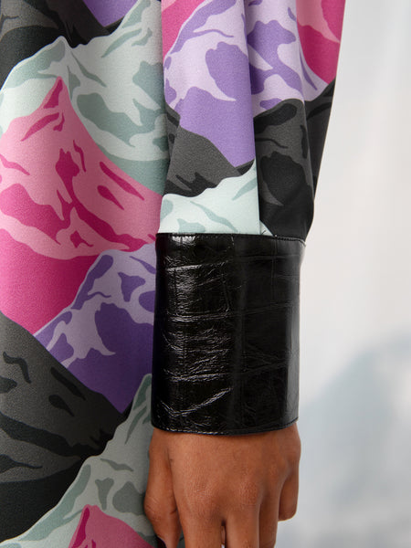 MAO-COLLAR SHIRT MOUNTAINS MINT