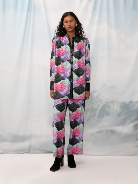 MAO-COLLAR SHIRT MOUNTAINS MINT