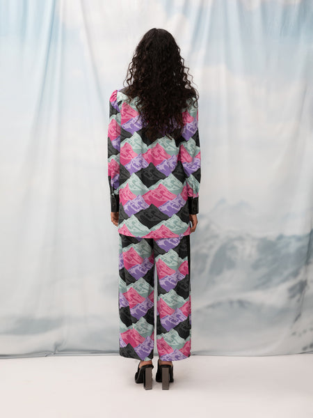 MAO-COLLAR SHIRT MOUNTAINS MINT