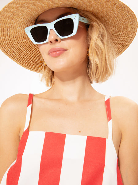 A-LINE MINI DRESS STRIPES RED