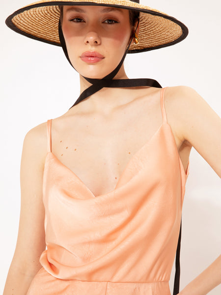 DRAPED BUST MAXI DRESS PEACH