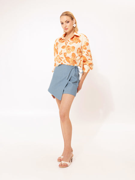 OPEN-BACK CROPPED SHIRT KENTIMA ORANGE