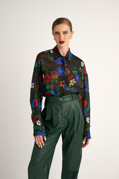 Rachel Pants (Leatherlook Dark Green)