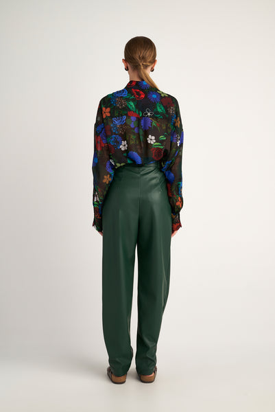 Rachel Pants (Leatherlook Dark Green)