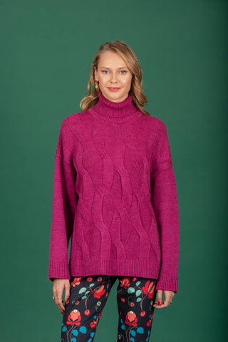 Kristen knit sweater (Magenta)