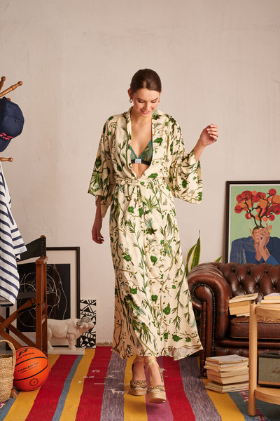 Yolena Dress-Kimono (forest beige)