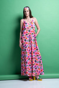 ‘KELLY’ MAXI ΦΟΡΕΜΑ (PINK/ANIMAL PRINT)