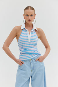 St. Barth Top (Blue Stripes)