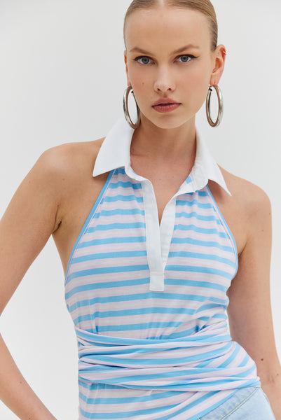 St. Barth Top (Blue Stripes)