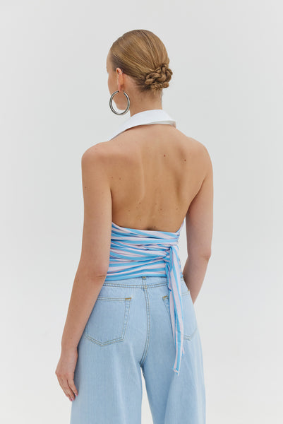St. Barth Top (Blue Stripes)