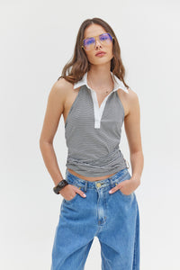 St. Barth Top (Black Stripes)