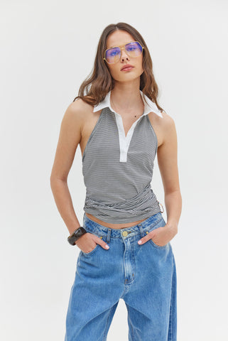 St. Barth Top (Black Stripes)