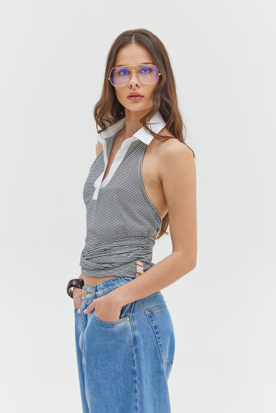 St. Barth Top (Black Stripes)