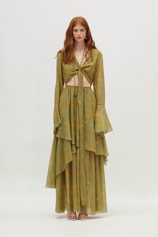Gloria Dress (Gold green)