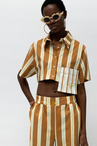 Tartaruga Brown Stripes Shirt