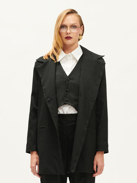OVERSIZED BLAZER/DRESS DARK GRAY