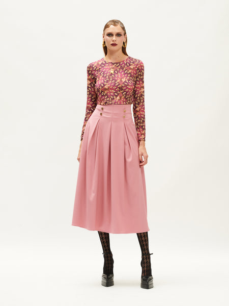 KNIT CROPPED TOP PEACOCK PURPLE