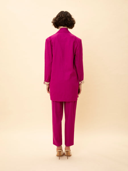 LINEN OVERSIZED BLAZER MAGENTA