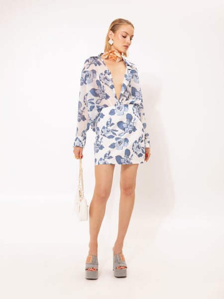 STRAIGHT-LINE MINI SKIRT KENTIMA BLUE