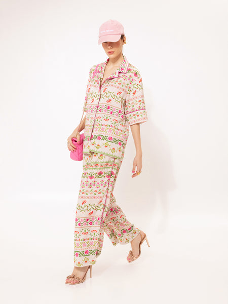 PAJAMA SATIN SHIRT FOLKLORE