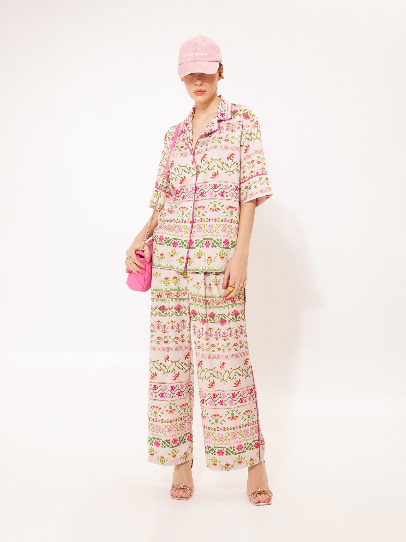PAJAMA SATIN SHIRT FOLKLORE