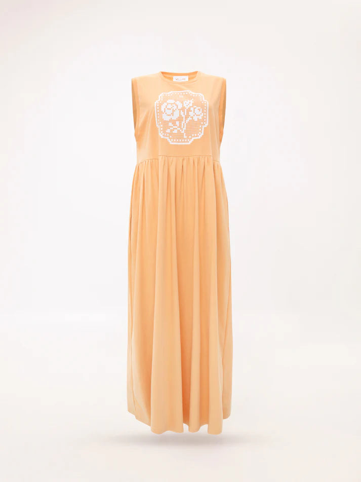 SLEEVELESS COTTON DRESS KENTIMA PEACH