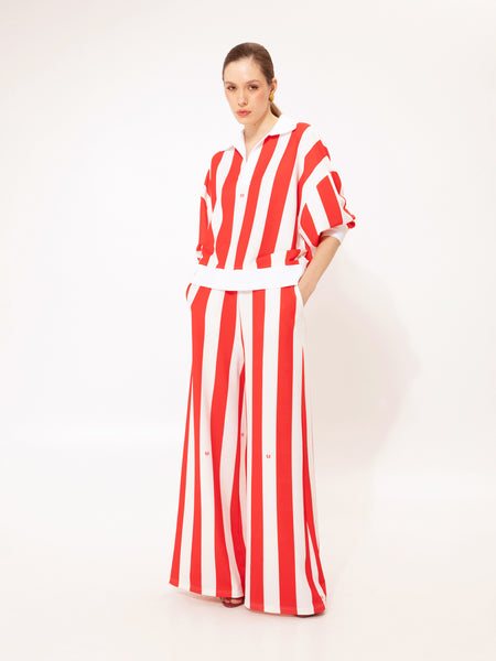 LONG-SLEEVE SWEATER STRIPES RED