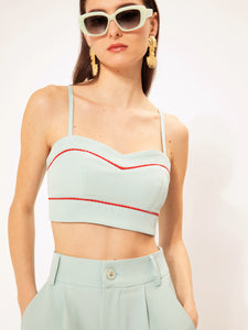 BUSTIER TOP TEAL
