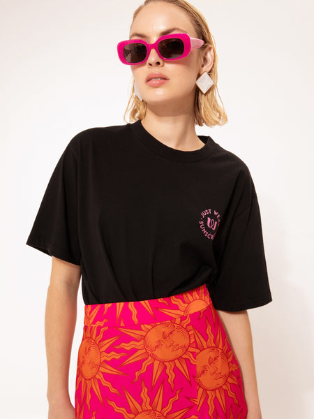 OVERSIZED T-SHIRT SUN BLACK