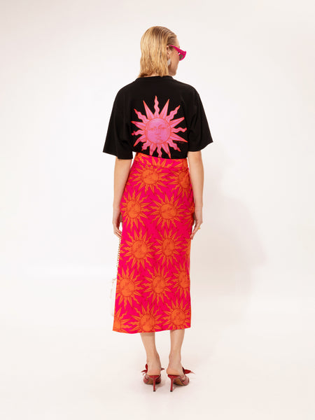 OVERSIZED T-SHIRT SUN BLACK