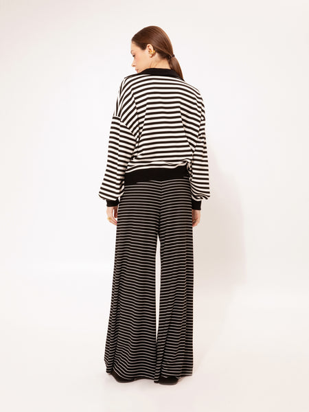 LONG-SLEEVE SWEATER STRIPED B&W