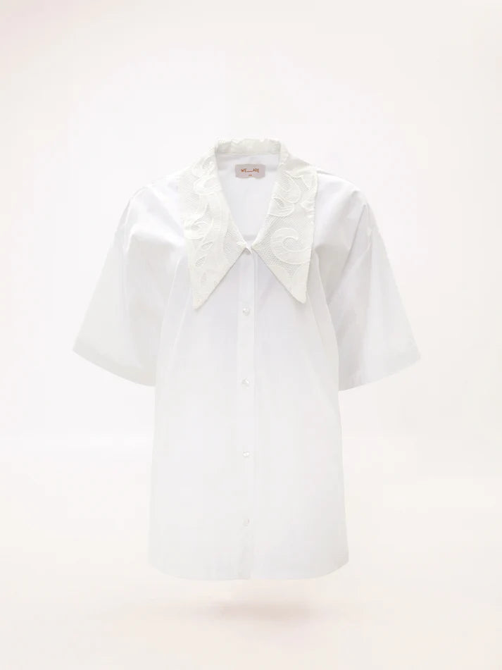 V-NECK COTTON SHIRT WHITE