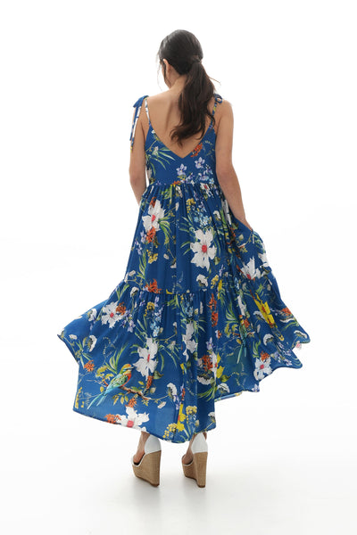 Elsa Loose Dress (Blue flowers)