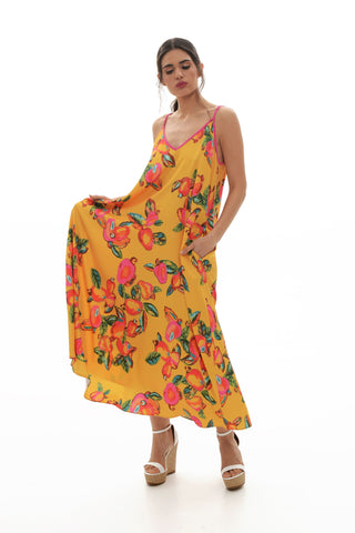 Mary Loose Printed Dress (Yellow)