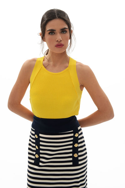 Elisavet striped sweatshirt skirt (Blue)