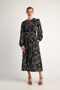 Linda Dress (Black 90's Bandana)