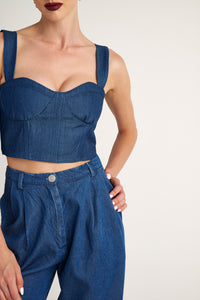 Liv Crop Top (denim)
