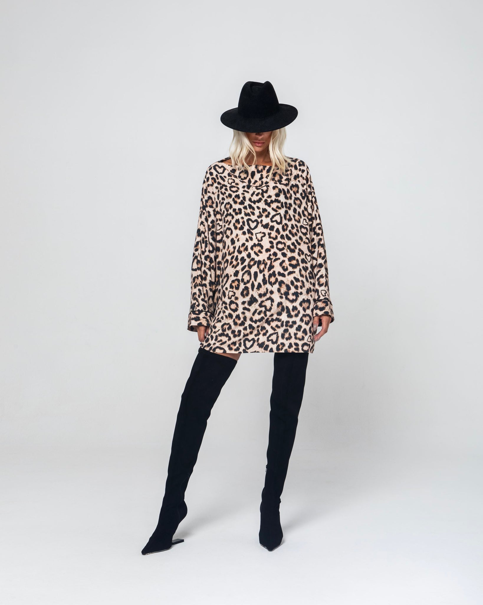 ALEXIS OVERSIZED MINI DRESS (ANIMAL PRINT)