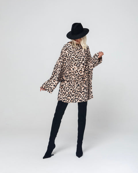 ALEXIS OVERSIZED MINI DRESS (ANIMAL PRINT)