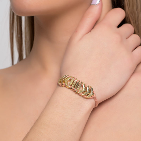 Brass Fish Tail Bracelet With Colors
