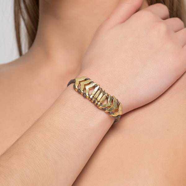 Brass Fish Tail Bracelet With Colors