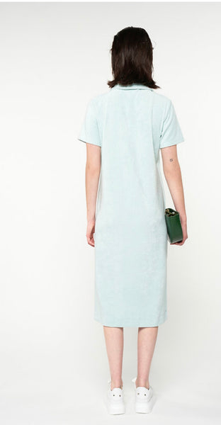 TOWELING POLO MIDI DRESS