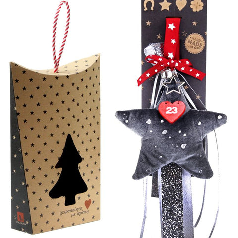 Γούρι Βελούδινο αστέρι-Γκρι