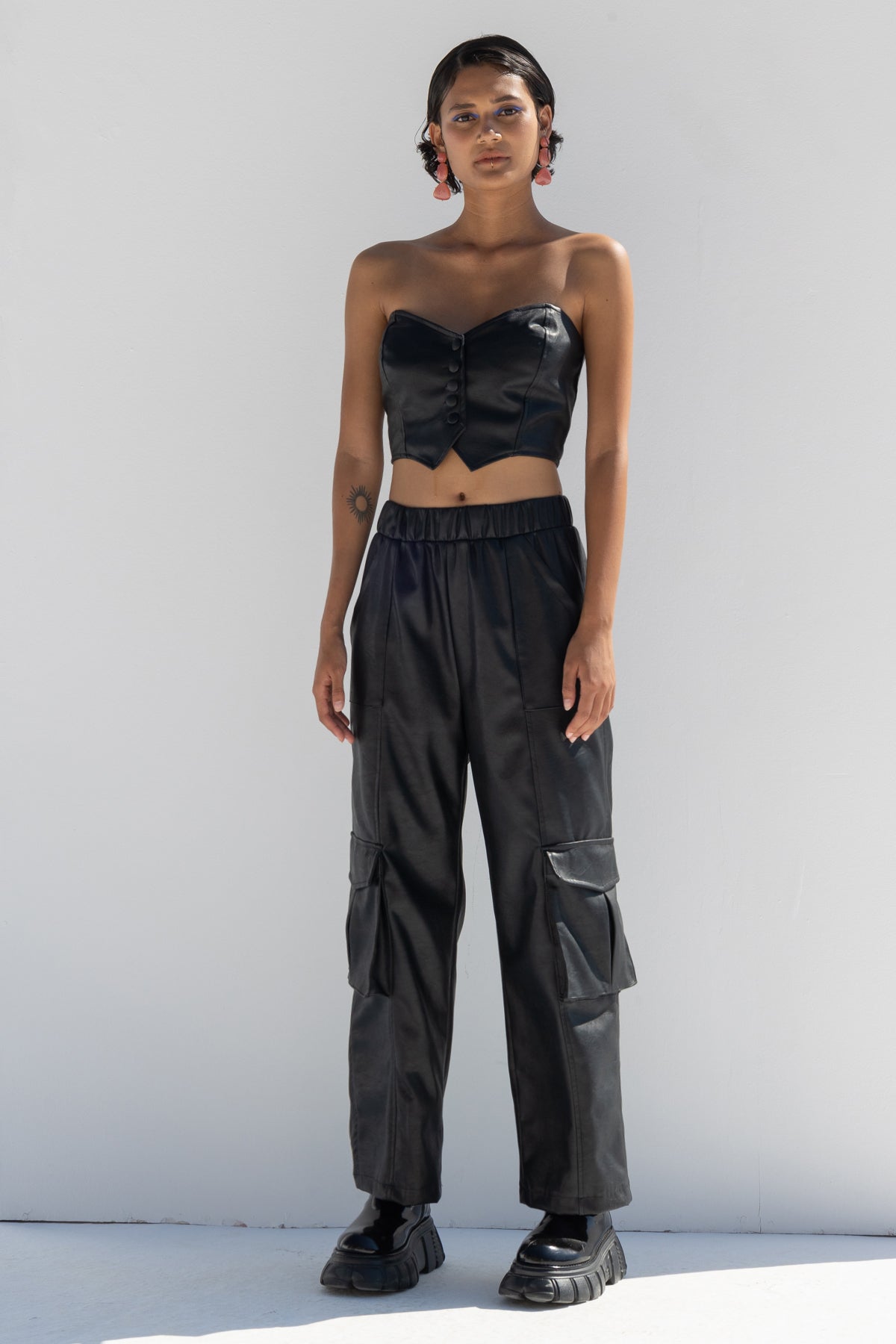 Gaia Black Leather Pants