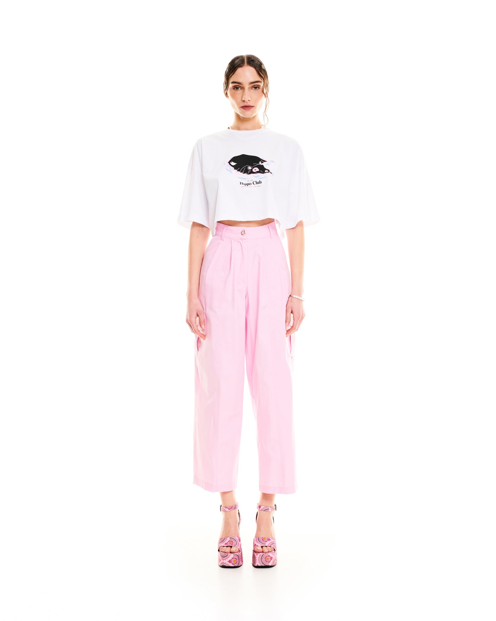 TAPERED CARGO PANTS PINK