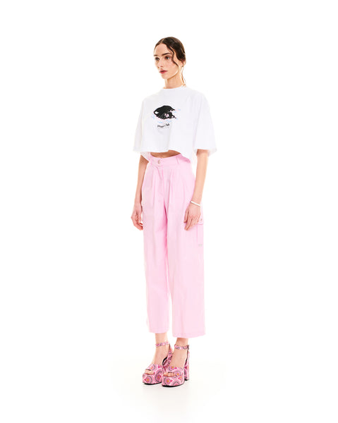 TAPERED CARGO PANTS PINK