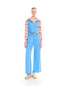 WIDE-LEG PANTS LIGHT BLUE