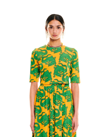 SHORT-SLEEVE CROP TOP ALLIGATORS